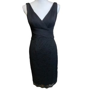 Nero by Jatin Varma V-Neck Black Cocktail Dress.  Size 4